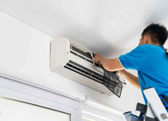 Technician performing AC repair in Tirupati at a customer’s home